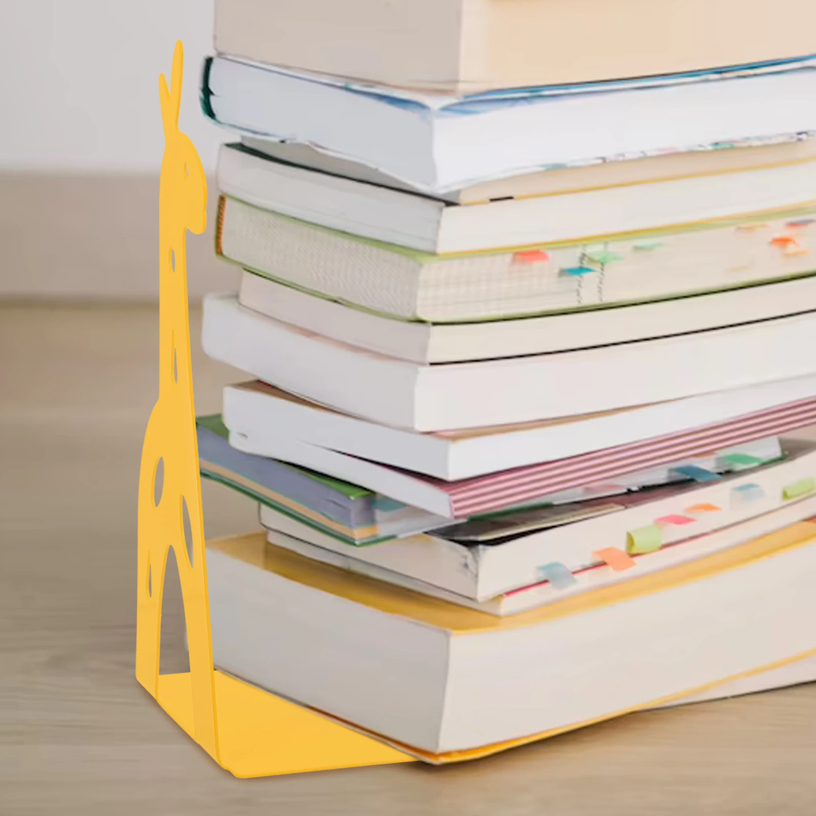 

1 Pair Giraffe Design Metal Bookends Non-Slip Book Organizer For Home Office Classroom Libraries Magazines Files Cd Holders