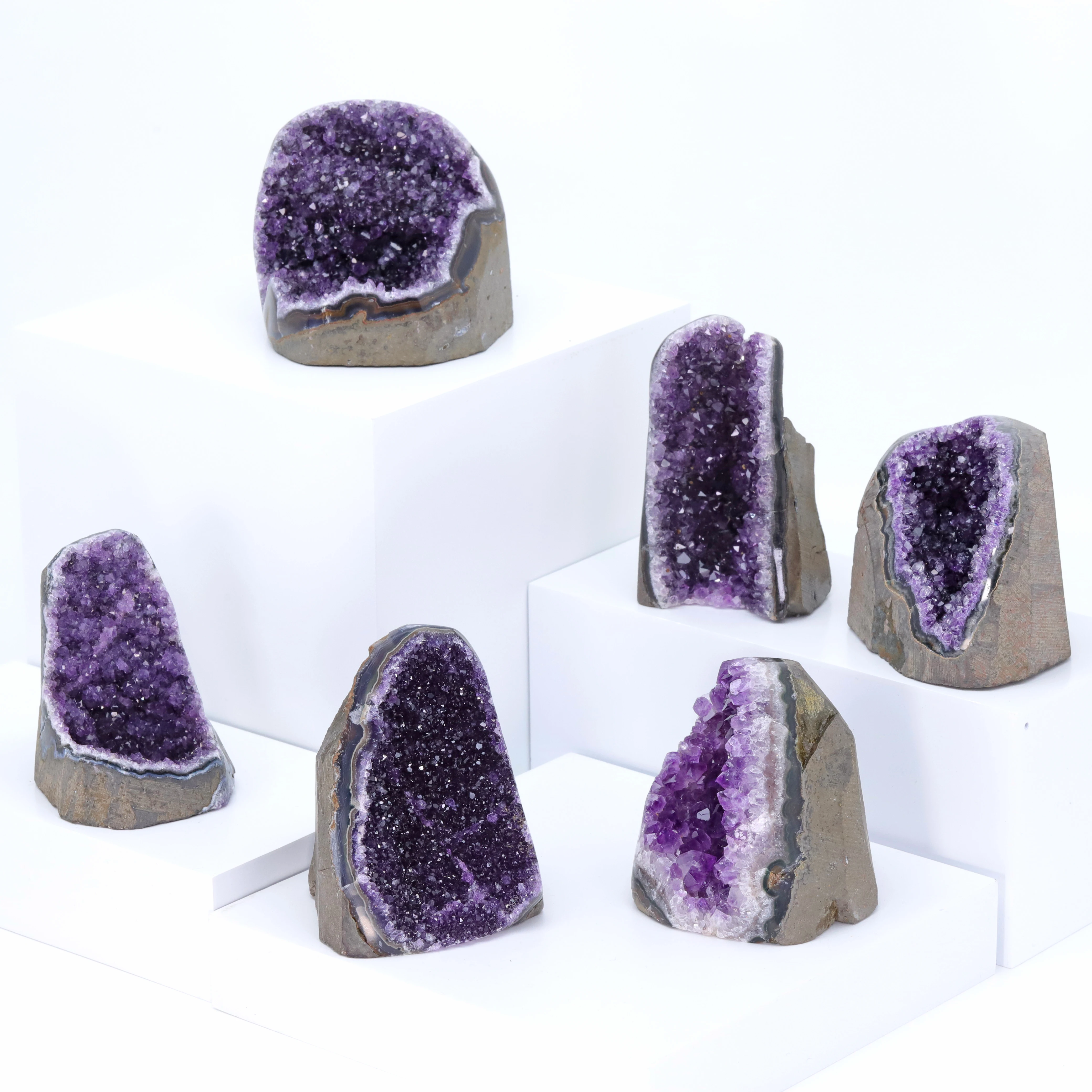 Natural Amethyst Cave Valley Geode Crystal Quartz Cluster Dream Specimen Energy Healing Thunder Egg Wholesale