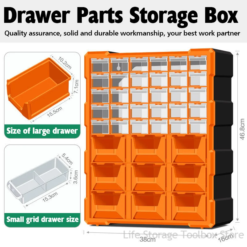 39 Drawer Tool box organizer box Parts Storage box Wall-mounted organizer toolbox Screw complete toolkit  hard case box