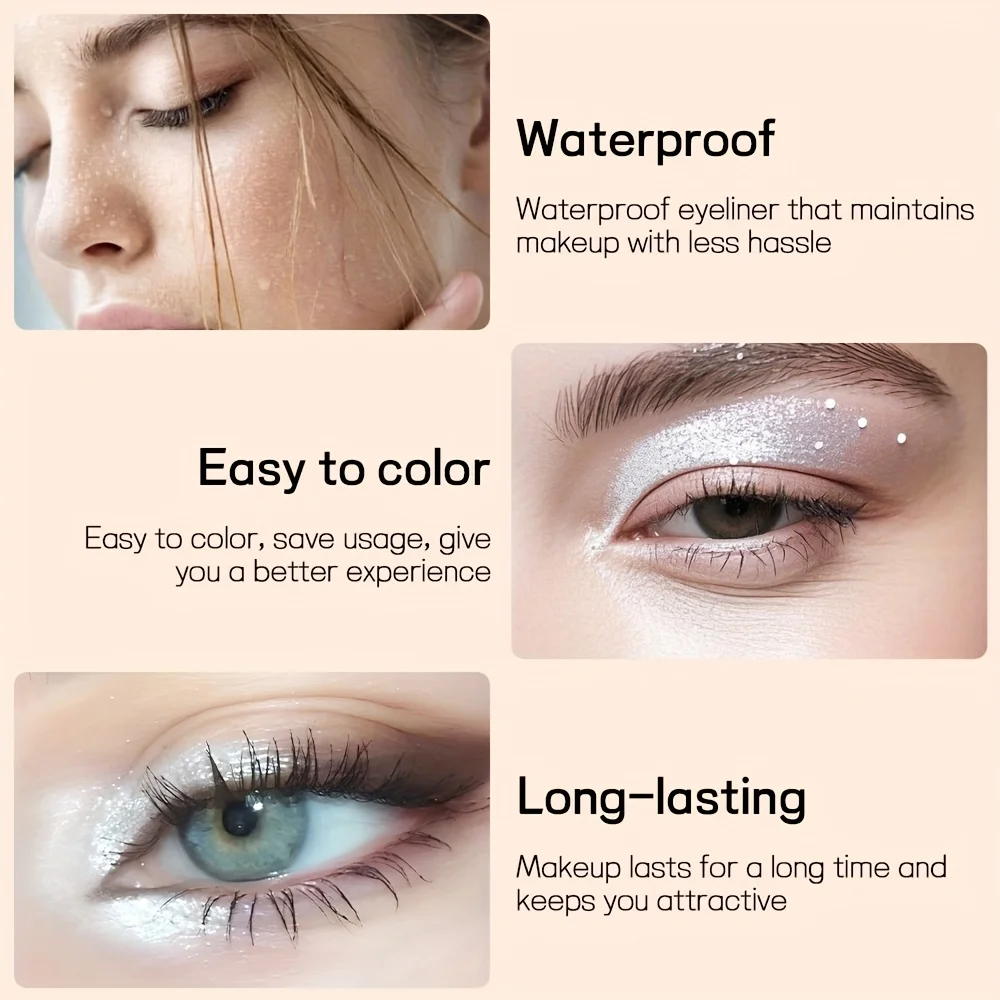 Pearl White Eyeshadow Highlighter – Langlebiger, wasserfester, wischfester Lidschatten mit Schimmereffekt