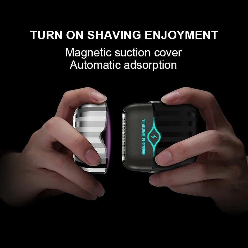 New Professional Intelligen Reciprocating Shaver MINI Portable Travel Electric Beard Razor For Man Double Beard Knives Trimmer