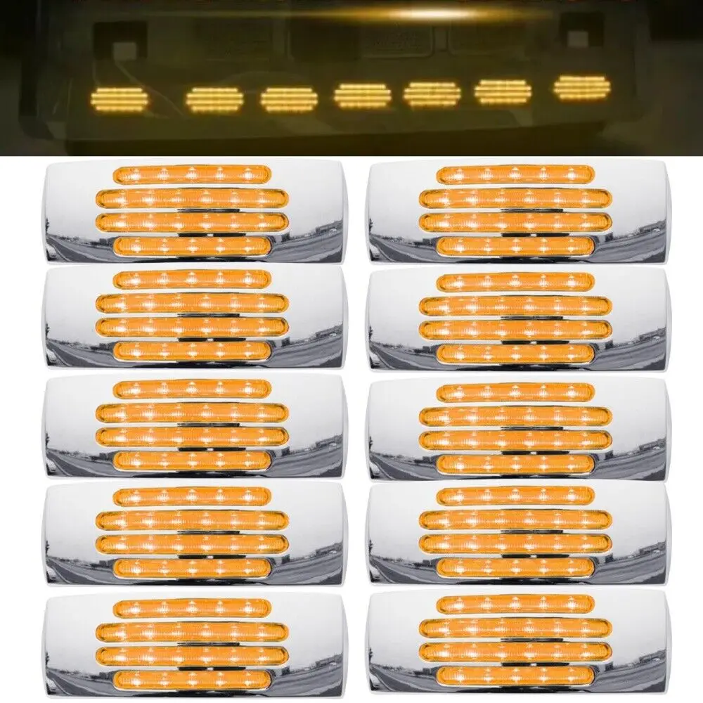 

10PCS 22 LED Clearance Side Marker Light For 12V Truck Trailer RV Indicator Lamps Waterproof Warning Tail Light Truck Lights