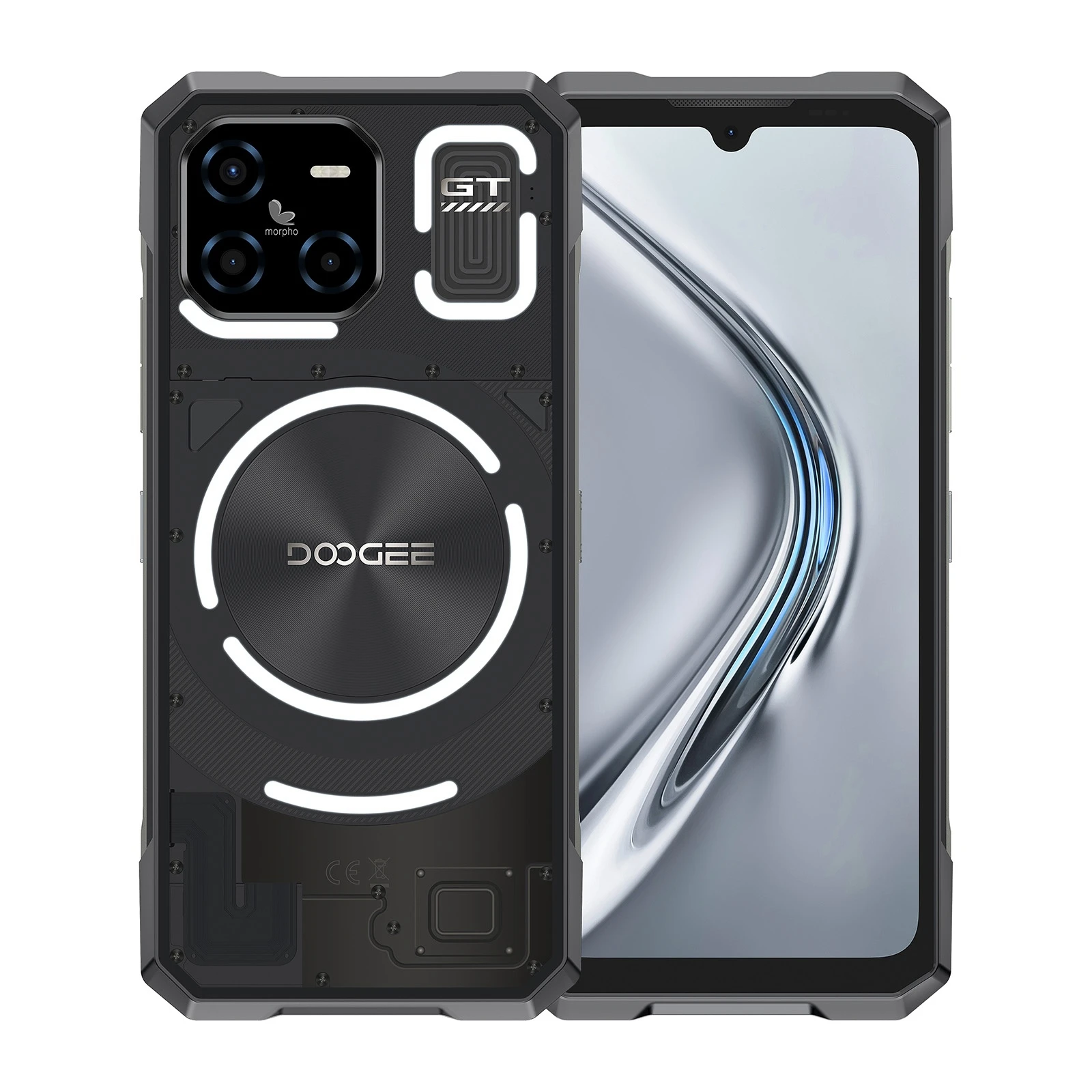 DOOGEE Blade GT Rugged Phone 6.72'' FHD+ 120Hz LED Light Effect 12GB+256GB 5500mAh Battery 48MP Rear Camera Android 14 NFC