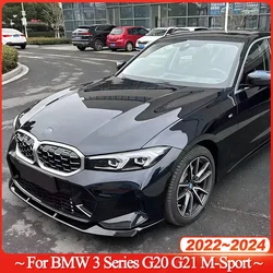 Front Bumper Splitter Lip Spoiler Guard For BMW G20 G21 M-Sport 320i 325i 330i 320d M340i LCI 2022-2024 MP Style Body Kit Tuning