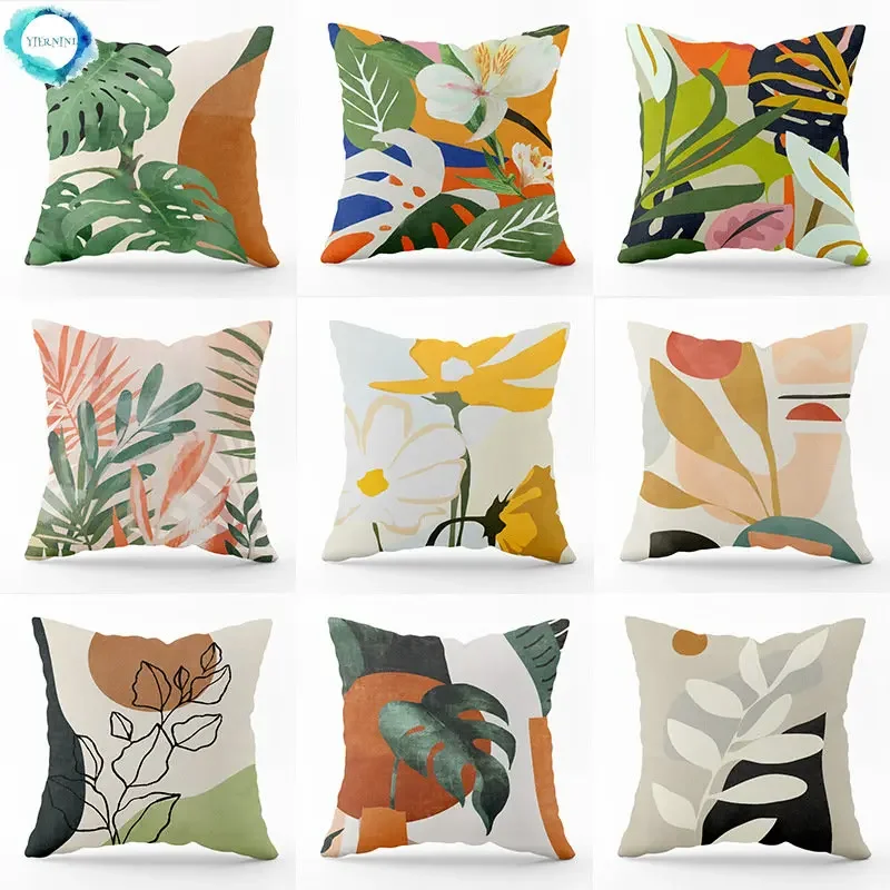 

New Pillowcase Abstract Tropical Rainforest Plant Sofa Bedroom Pillowcase Square Cushion Homeware pillow cases