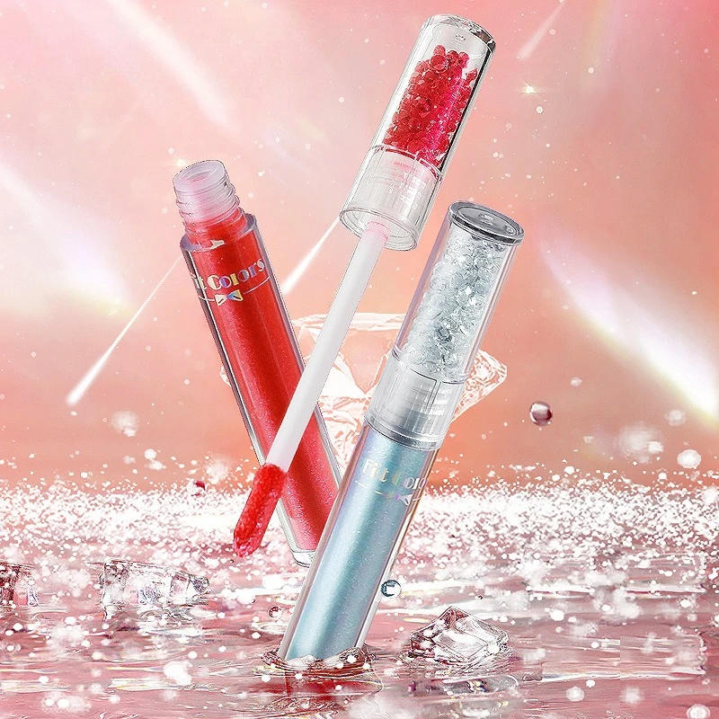 Juego de 6 piezas de brillo de labios de diamante, acabado brillante, aceite de labios hidratante, lujosa caja de regalo para mujer y novia, belleza