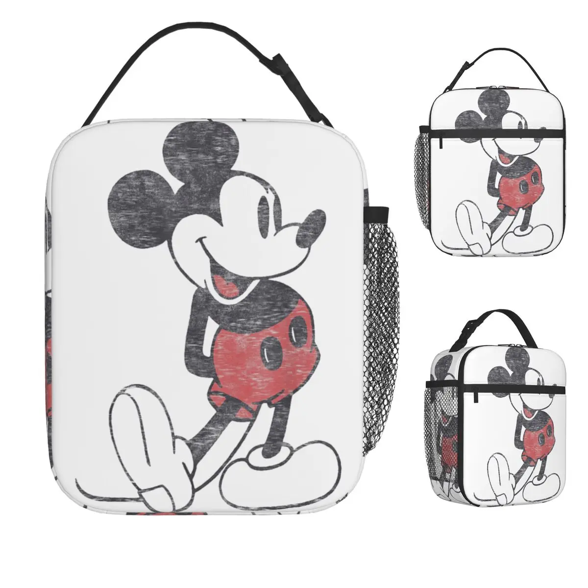 

Mickey & Friends Mickey Mouse Portrait Lunch Bag For Child Lunch Box Casual Picnic Cooler Bag Oxford Thermal Tote Handbags