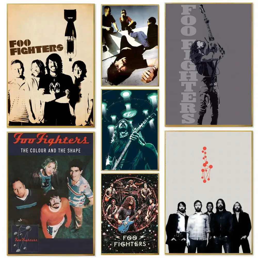 Band F-Foo Fighters S Poster Wall Art Print Art Suitable for Living Room Bedroom Bar Parlor Home Decor Gift