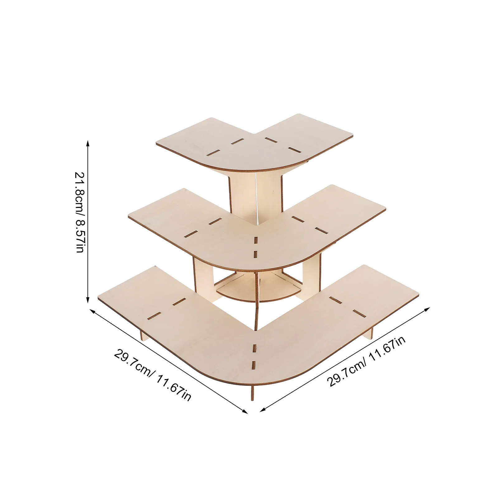 Wooden Retail Display Rack 3-Tier Detachable Multi-Layer Table Counter Organizer for Jewelry Sunglasses Accessories Craft Show