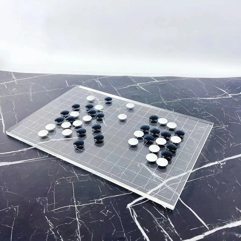 Minimalism Transparent Go Chess Game Chessboard Geometric Artwork Ornaments Desk Decoration Chess Pieces Casual Chess Games