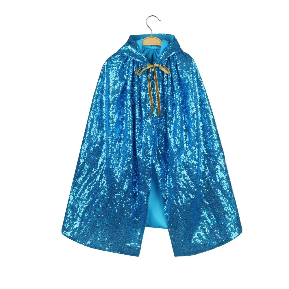 Hochwertiger Kinder-Umhang mit glitzernden Pailletten, stilvoller Schal-Mantel, trendiges grenzübergreifendes Outfit für Mädchen, geeignet für Feiertage und Themenveranstaltungen. – Detail 18