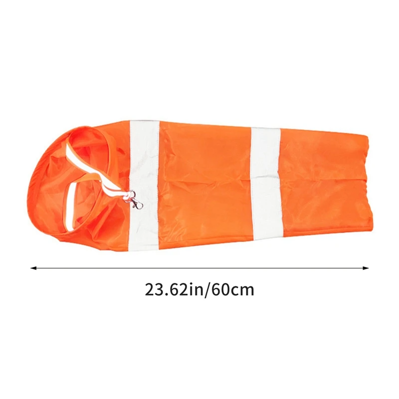 Airport Windsocks Orange Waterproof Windsock Reflective Wind Bag 60Cm Durable Easy Install