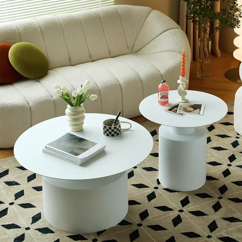 Light luxury simple side table Modern round coffee size combination Living room coffee meeting table