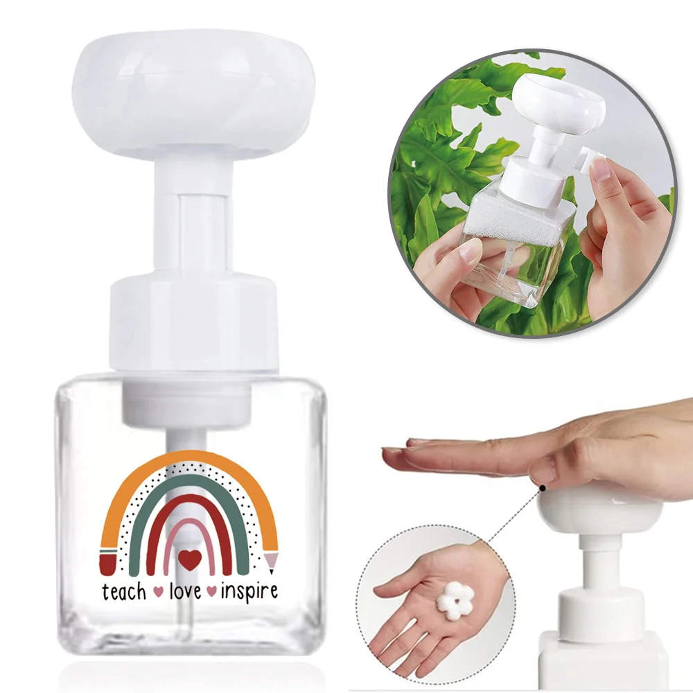 Four Party Foam Bottle Refillable Pump Soap Dispenser Accessories Multifunctional Countertop Soap Organzier Dog Letter Pattern