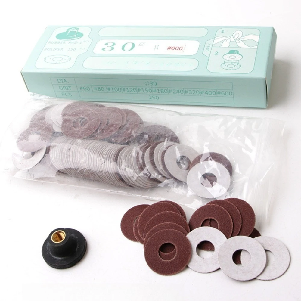 

150Pcs: 30mm pneumatic sander sandpaper sheet self-adhesive sandcloth sheet sandpaper sheet elbow special sandpaper Accessories