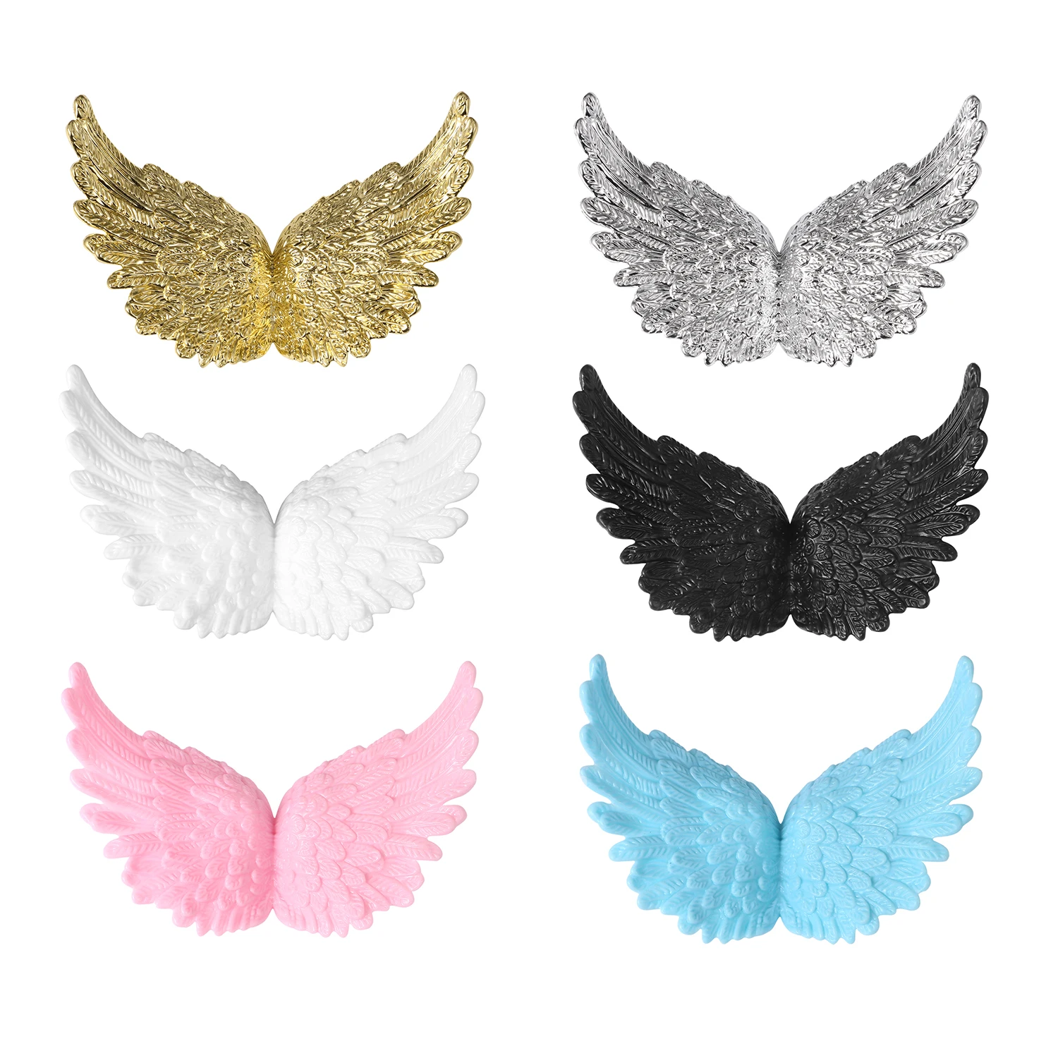 

6pcs/lot Angel Wing Resin Cake Topper For Wedding Birthday Party Baking Dessert Valentine's Day Cake Top Decoration Supplies