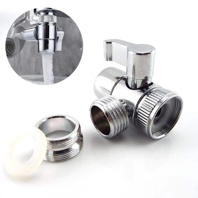 Kitchen Sink Splitter Water Diverter Valve Tap Switch Faucet Adapter M22/M24 Connector for Toilet Bidet Shower Bathroom Kitchen