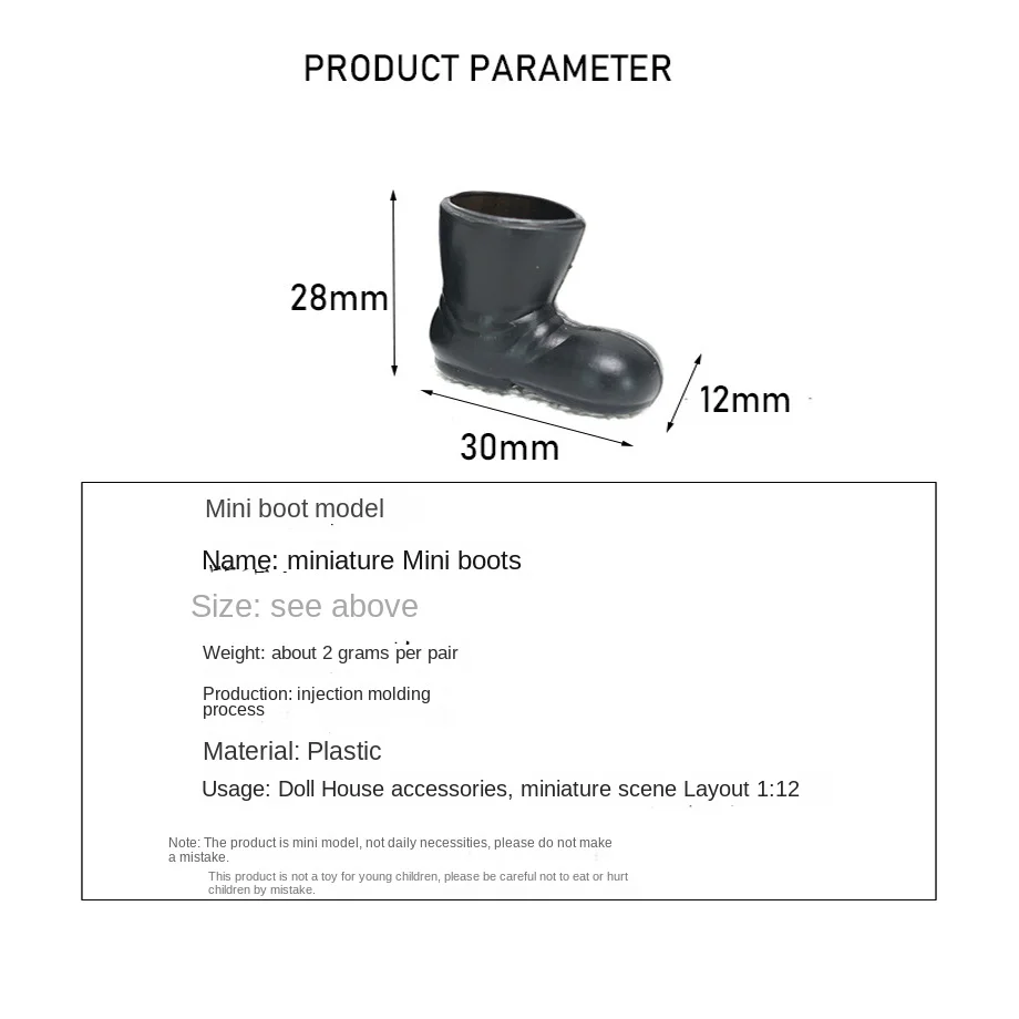 1:12 Puppenhaus Mini Santa Schuhe Weihnachtsstiefel Simulation Weihnachtsmann Schuhe Modell Kunststoff Puppen Zubehör