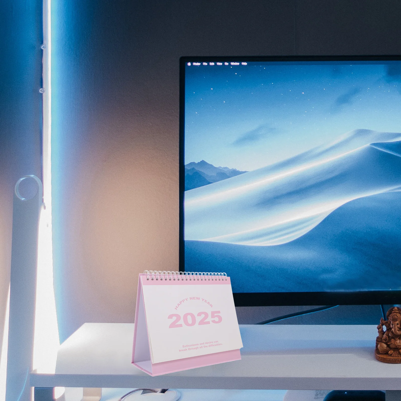 

English Version Desk Calendar 2025 Table Standing Desktop Vertical Aesthetic Paper Academic Year Flip Calendars Office