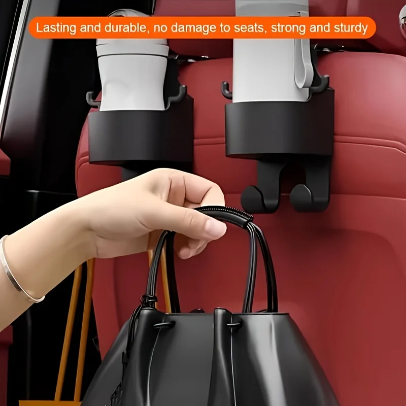 Car Back Seat Hook Hanging Storage Drink Cup Phone Holder Stand Lazy Rear Seat Headrest Bracket For All Phones Bags Umbrella Key