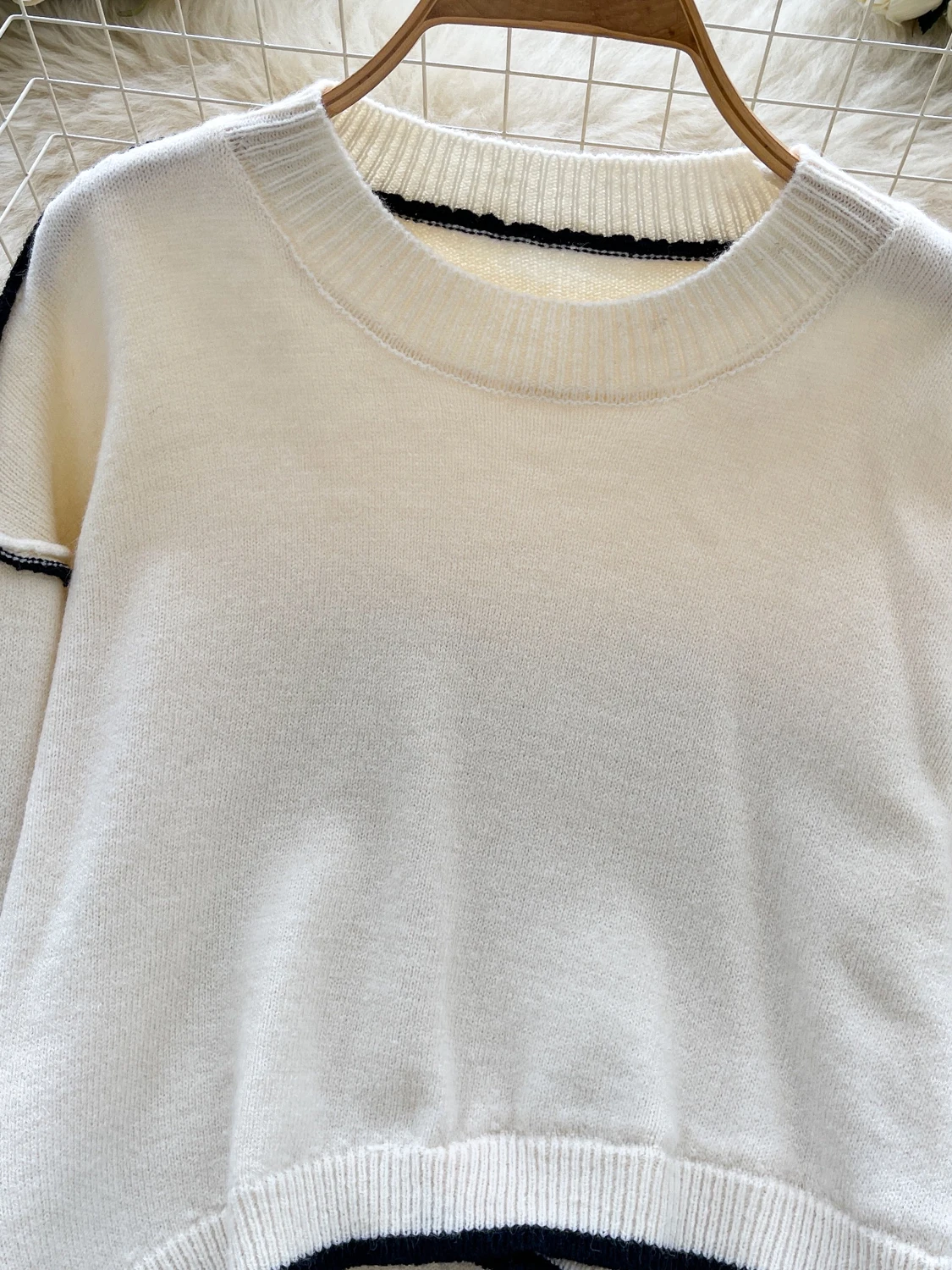 

Свободный крой, корейский длинный свек, круглый вязаный свитер Ne, женский зимний повседневный топ, асимметричный дизайн, теплый термобелье