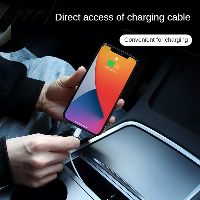 Untuk Tesla Model Y 3 2023 Aksesori Interior Kotak Penyimpanan Sandaran Tangan Konsol Tengah Kartu Kunci Telepon Casing Organiser Kabel Pengisi Daya