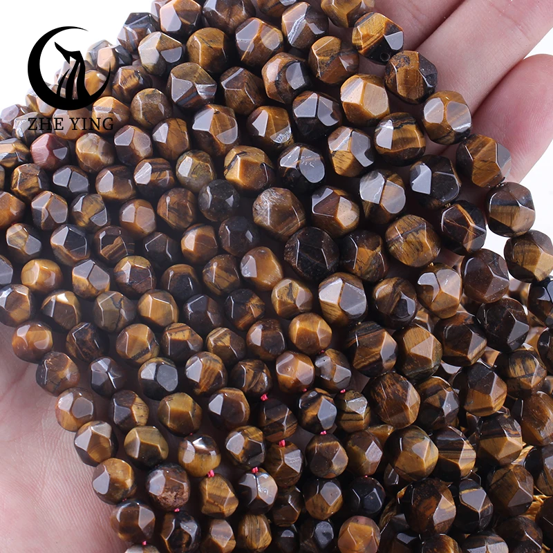 

New 8mm Faceted Natural Stone Beads Loose Spacer Round Beads for Jewelry Making DIY Accessories Irregular Necklace Bracelets