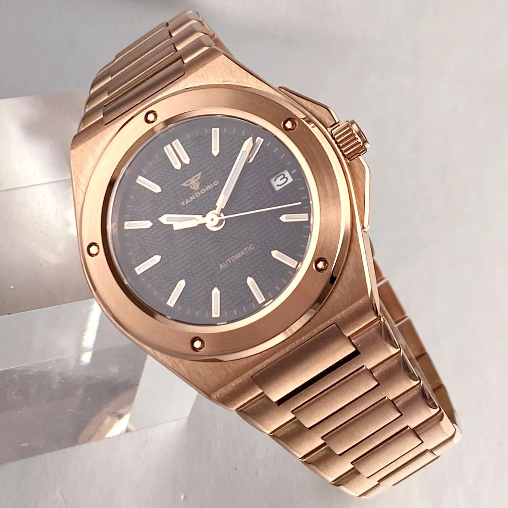 Tandorio Luxury Business Man Wristwatch Japan NH35A Men Watch 200m Waterproof Stainless Steel Fashion Watches For Men Reloj