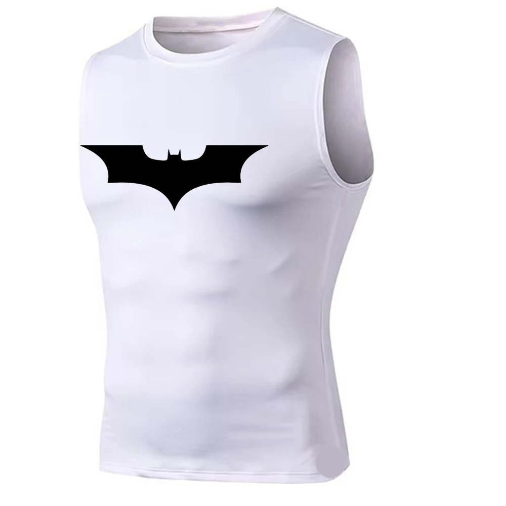 Men's summer sports vest Bat Print tight effective sweat sleeveless T-shirt vest top undershirt tracksuit