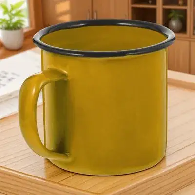 

1Pcs Vintage Iron Wine Cup Round Rim Safe Design Easy Clean Wide Mouth Mug for Coffee Tea Drinking Home Tableware