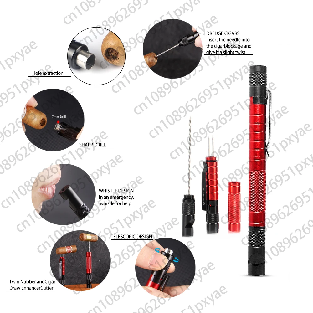 

Cigar Needle, Multi-Purpose Cigar Smoker, Ash Holder, Unclogging Loose Smoke Needle, Cigar Tool, Cigar Needle With Whistle And R
