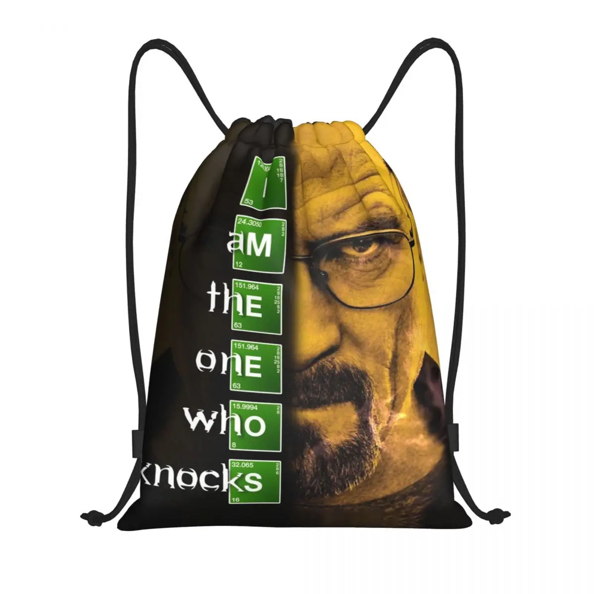 Custom Breaking Bad I Am The One Who Knocks Drawstring Bag Men Women Lightweight Walter White Sports Gym Storage Backpack