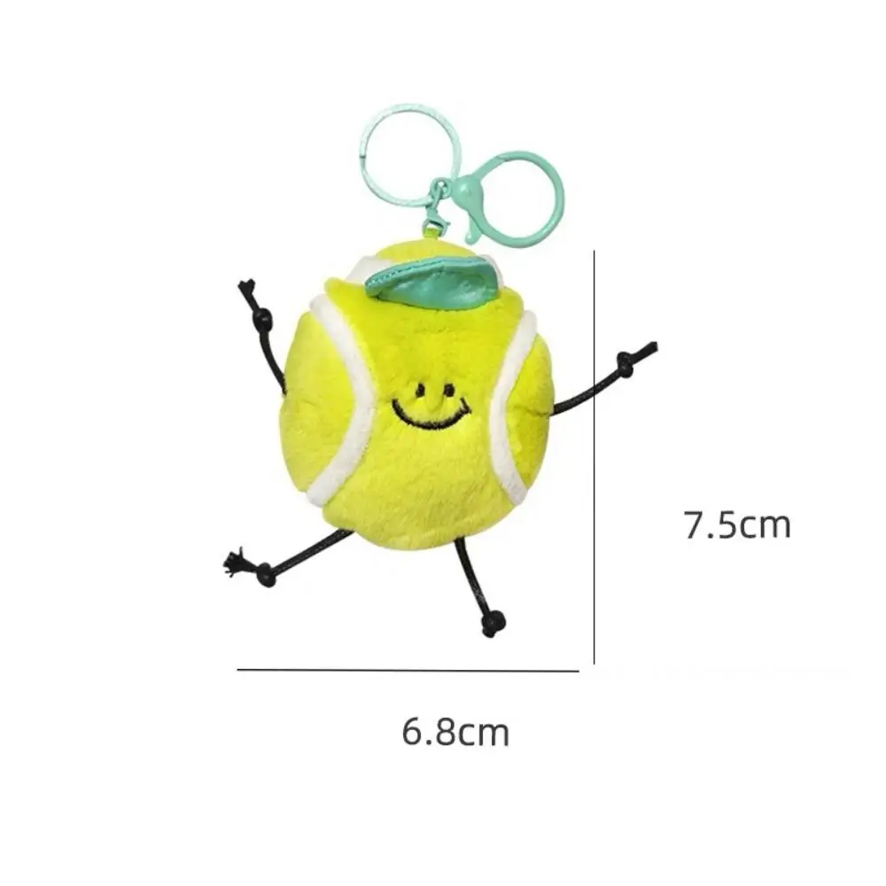 Unique Plush Sports Series Key Charm Baseball Tennis Bag Pendant Cartoon Basketball Keyring Key Chain view 6