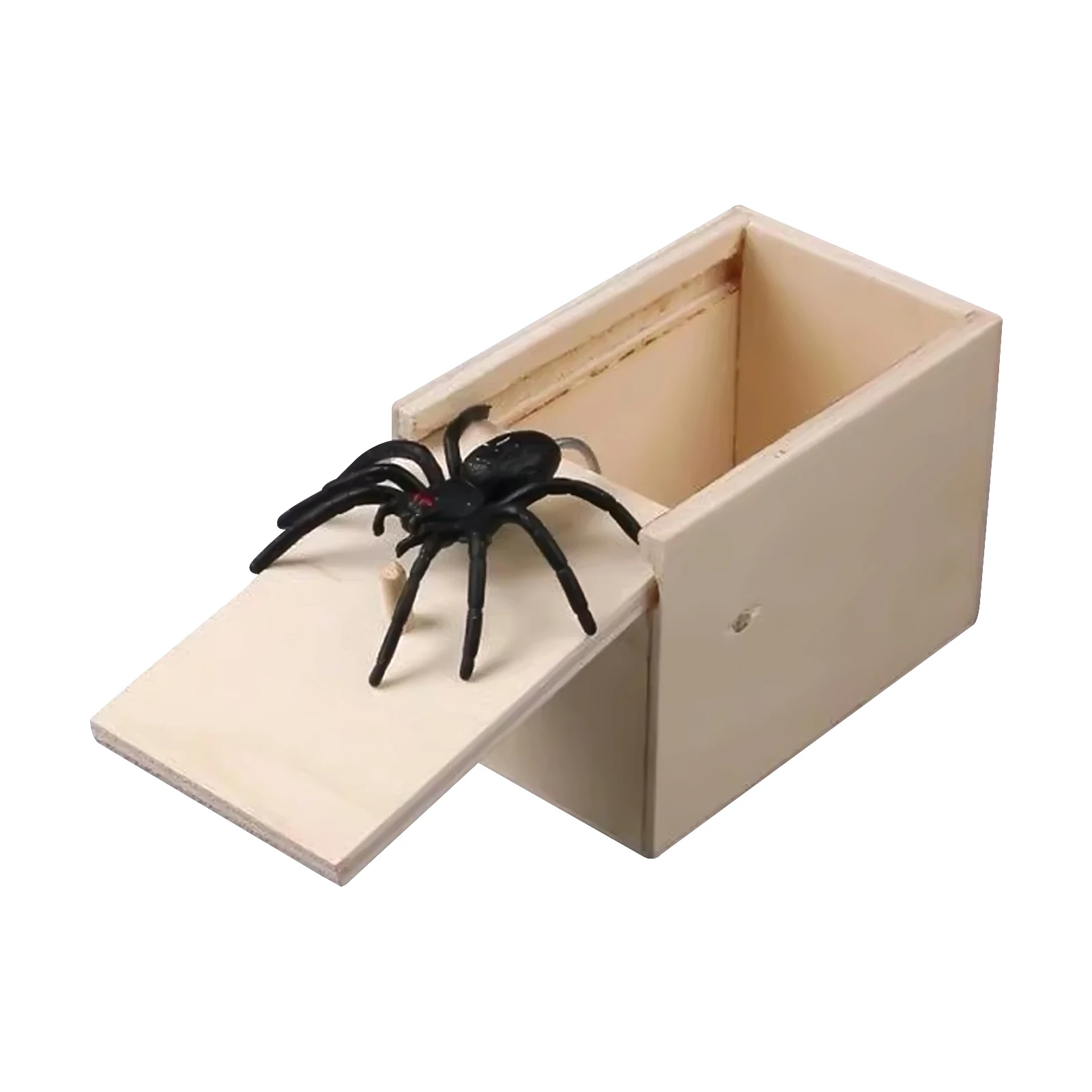 Complicated Toys Scare a Jump Whole Person Spoof Small Insect Box Spider Box Scary Horror Small Wooden Box Net Red Jitterbugs