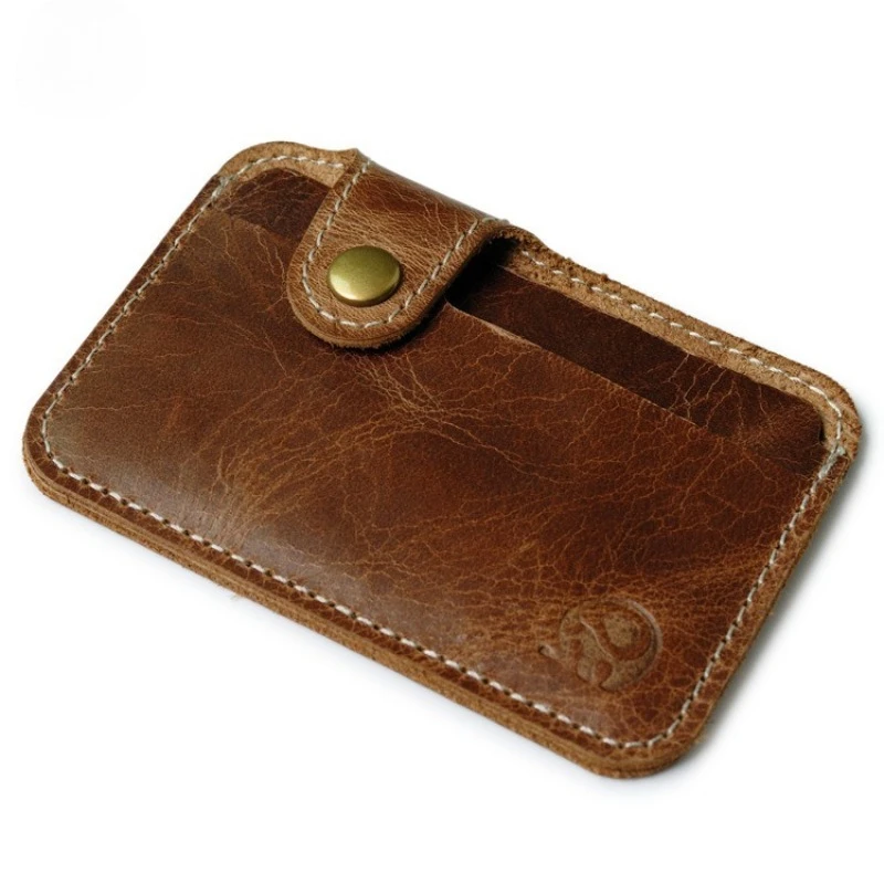 Simple and Practical Card Case Head Layer Cowhide Head Layer Cowhide Small Wallet Business Daily Commuter