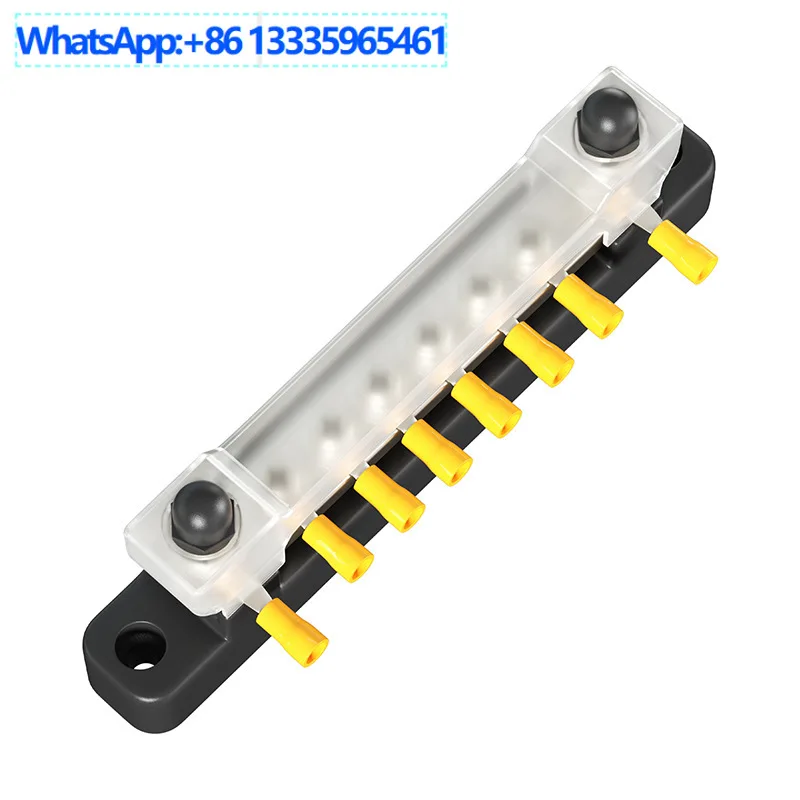 5Pcs RV Yacht Single Row 6 Road Busbar DC 150A High Current Bus 48V Wire Copper Bar Terminal Block