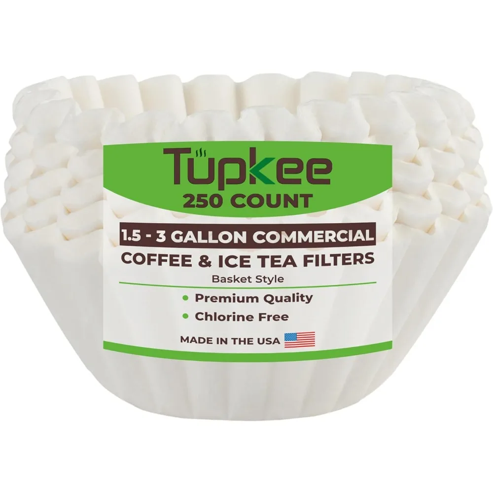

Extra Large Commercial Coffee Filters 13.75x5.25 Inches, Fits Bunn 1.5-3 Gallon Machines, Chlorine-Free, 250 Count