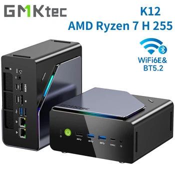 GMKtec K12 Gaming Mini PC – AMD Ryzen 7 H 255 (8745HS), Radeon 780M, WiFi 6E, BT 5.2, USB-C