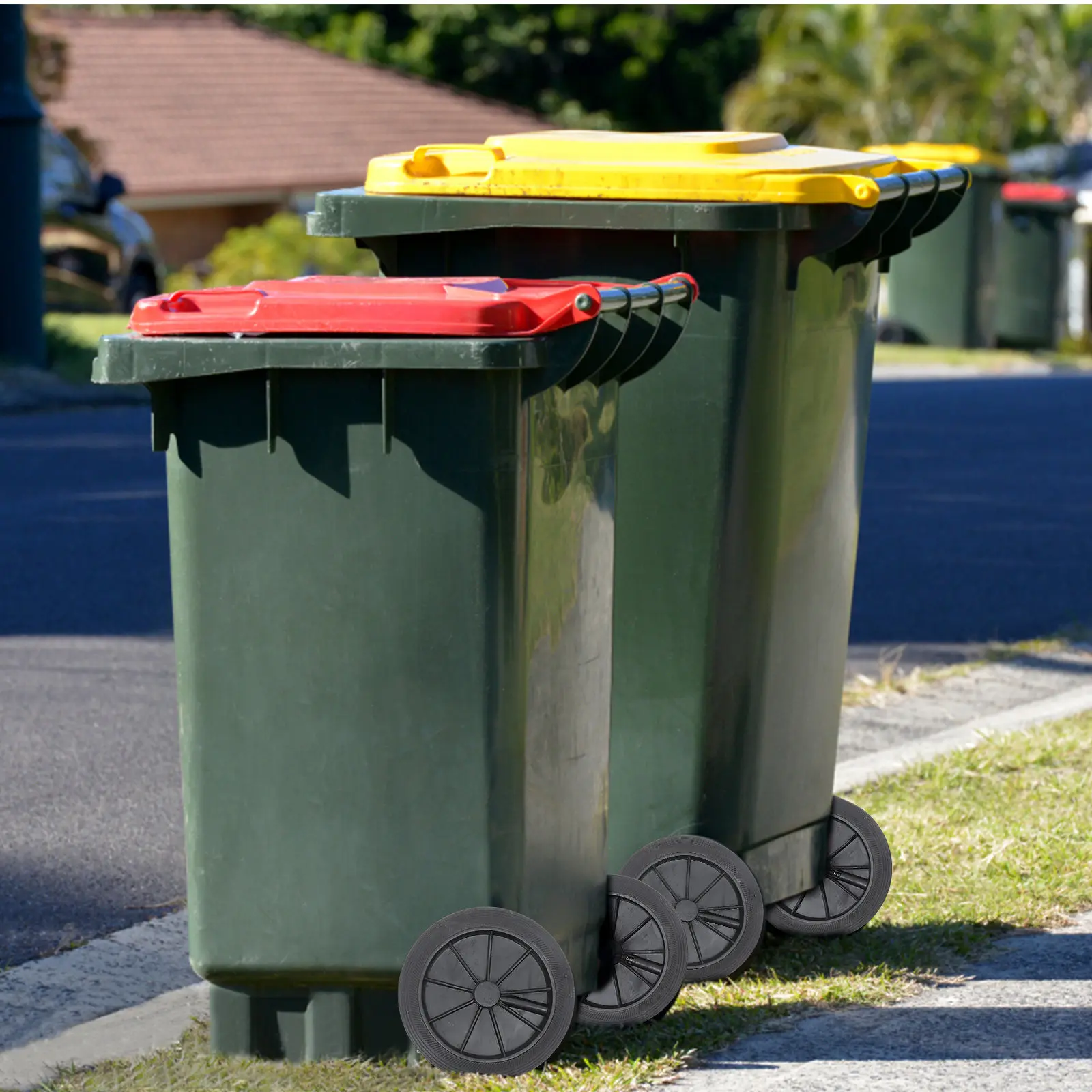 1 set 1 Set Trash Can Wheels Rubber Hollow Shaft Replacement For Garbage Bin Durable Move Wheels Repair Tools Accessories