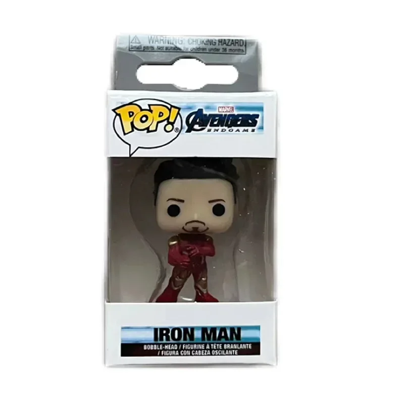 FUNKO Pop llaveros Pop de bolsillo juguete vengadores de Marvel Iron Man Bobble Head figuras de acción de juguete