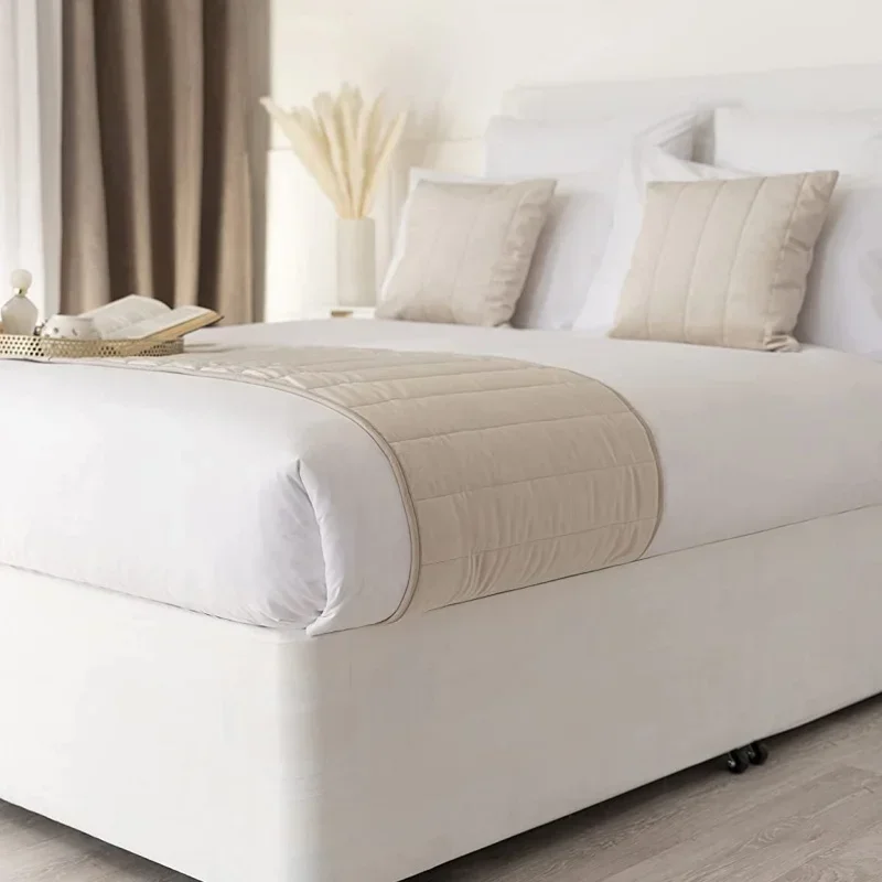 Luxo falso camurça perfeita base de cama envoltório divan valance saia-por com tecido de três lados e elástico fácil de instalar