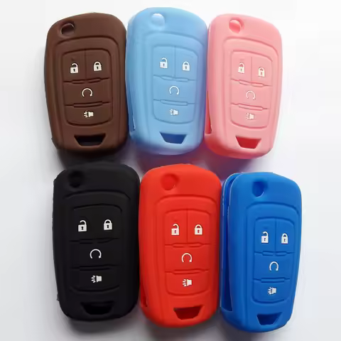 Silica Gel Car Key Case Protect Holder For Chevrolet Chevy Sonic Trax 4 Button Flip Folding Keyless FOB Cover