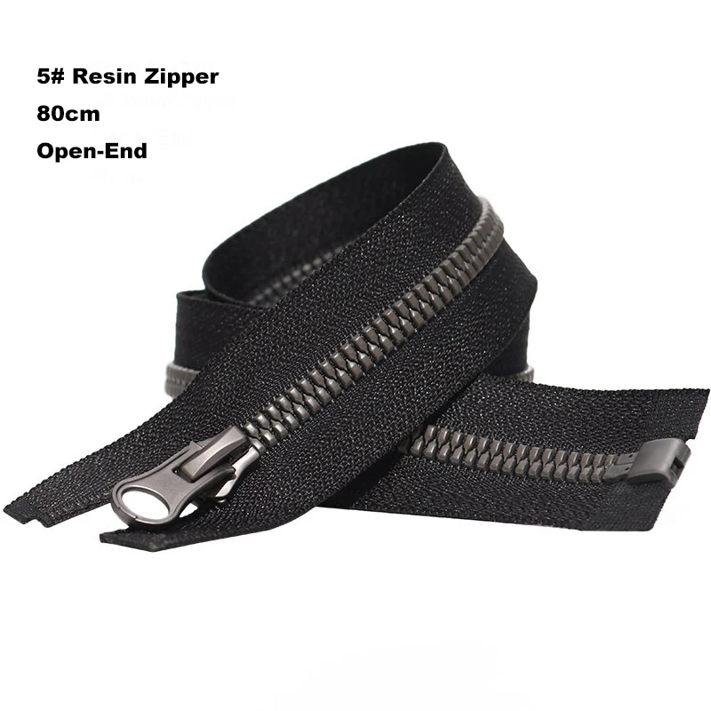 2pcs 80cm 5# Resin Zipper Open End Corn Tooth High Quality Zip Pulls for DIY Sewing Garment Down Jacket Zipper Accessories