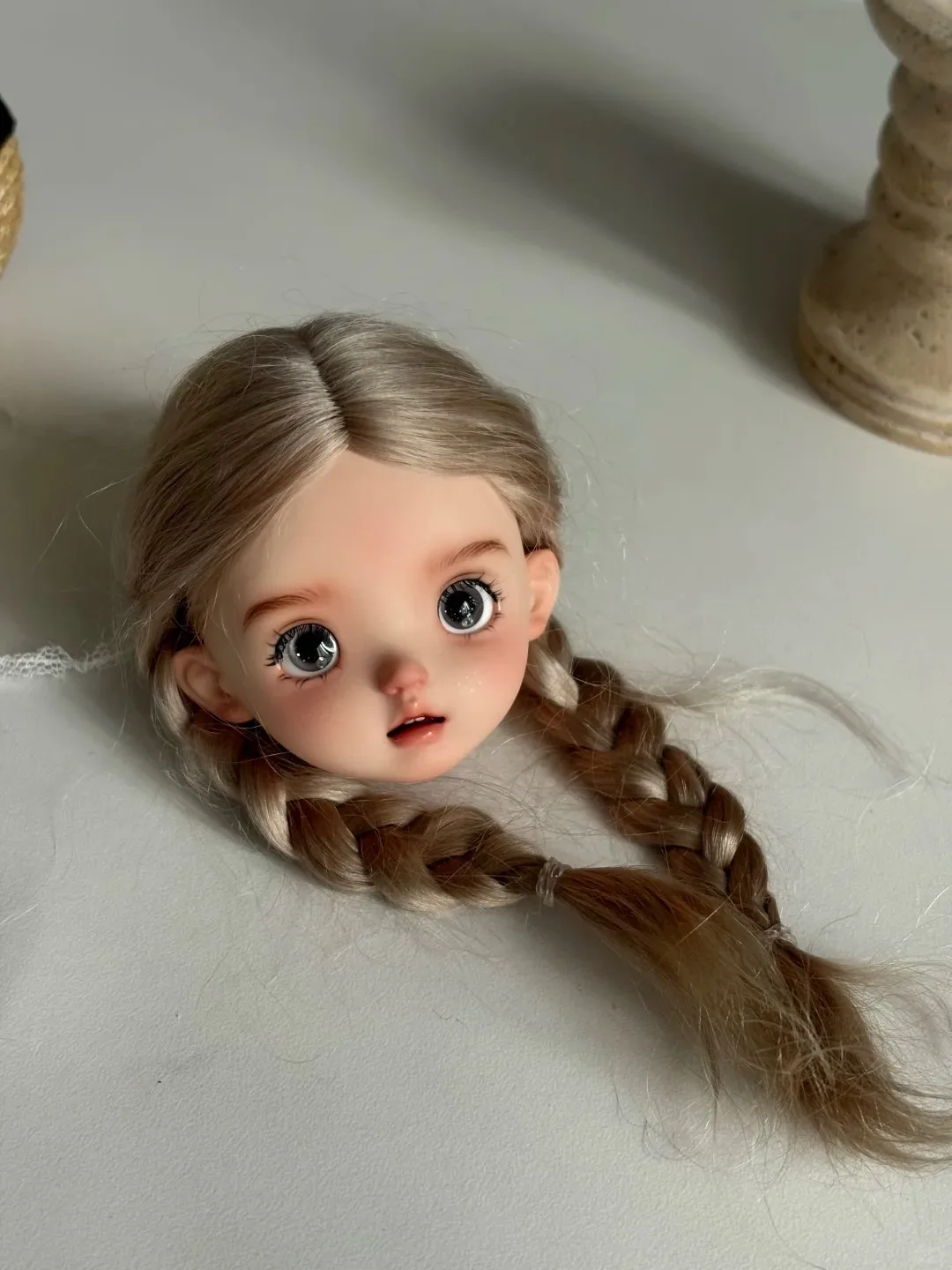 Ambra 1/6 SD BJD Doll Girl nimo Head Resina di alta qualità Simpatico giocattolo da collezione Regalo - Solo la testa della ragazza inclusa