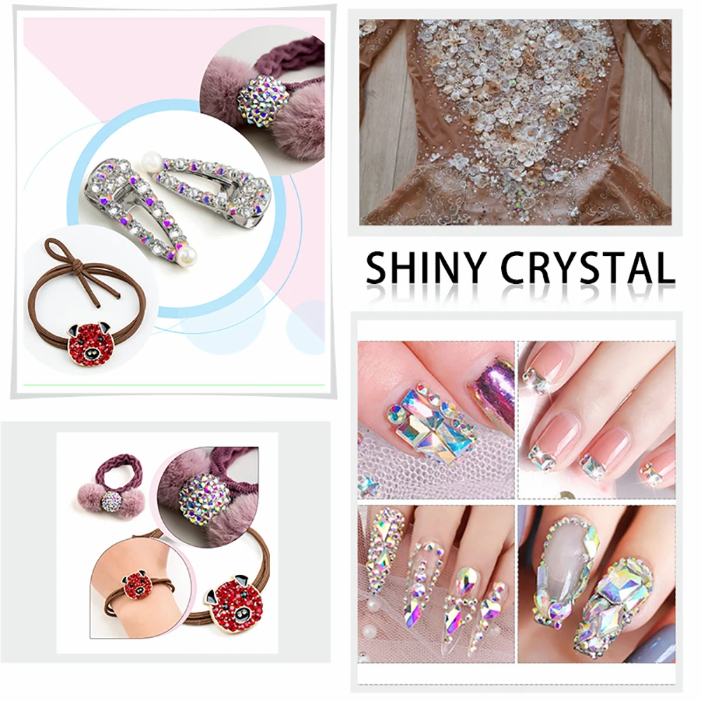 SS3-SS50 Glass Non Hotfix Rhinestone Light Siam Flatback Glitter Crystals Stone Glue on Diamond Strass DIY Dress Clothing