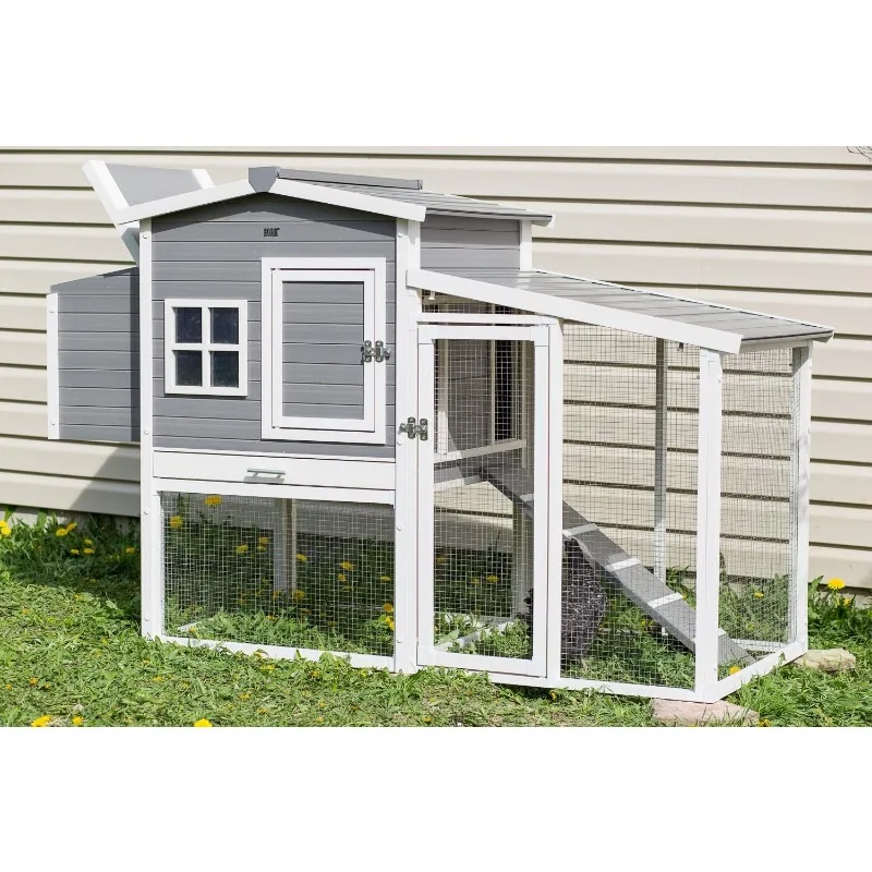 Pet ECOFLEX Hampton Pollaio e penna, Grigio - Miscela composita ecologica, non tossica, Resistente all'umidità e agli odori, 2