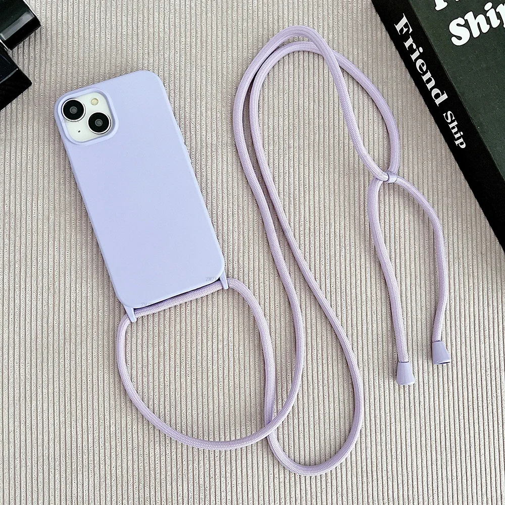 Crossbody-Lanyard-Schlauchhülle aus Flüssigsilikon für iPhone 16 Plus 11 12 Mini 18 17 15 14 13 Pro Max Air mit Halskettenband Weiche Hülle – Detail 16