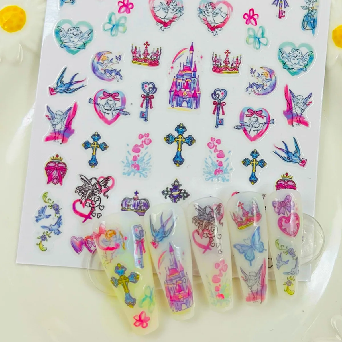 Newest  Retro Circus Clown  3d Nail Art Sticker Nail Deco Slider TSC-548