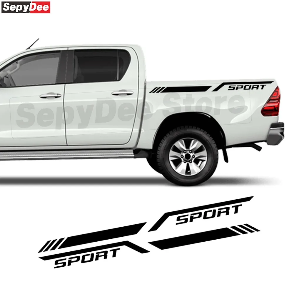 

2 шт. для Toyota Hilux автомобильный задний багажник боковая наклейка гоночный спорт пикап наклейка автомобильные аксессуары