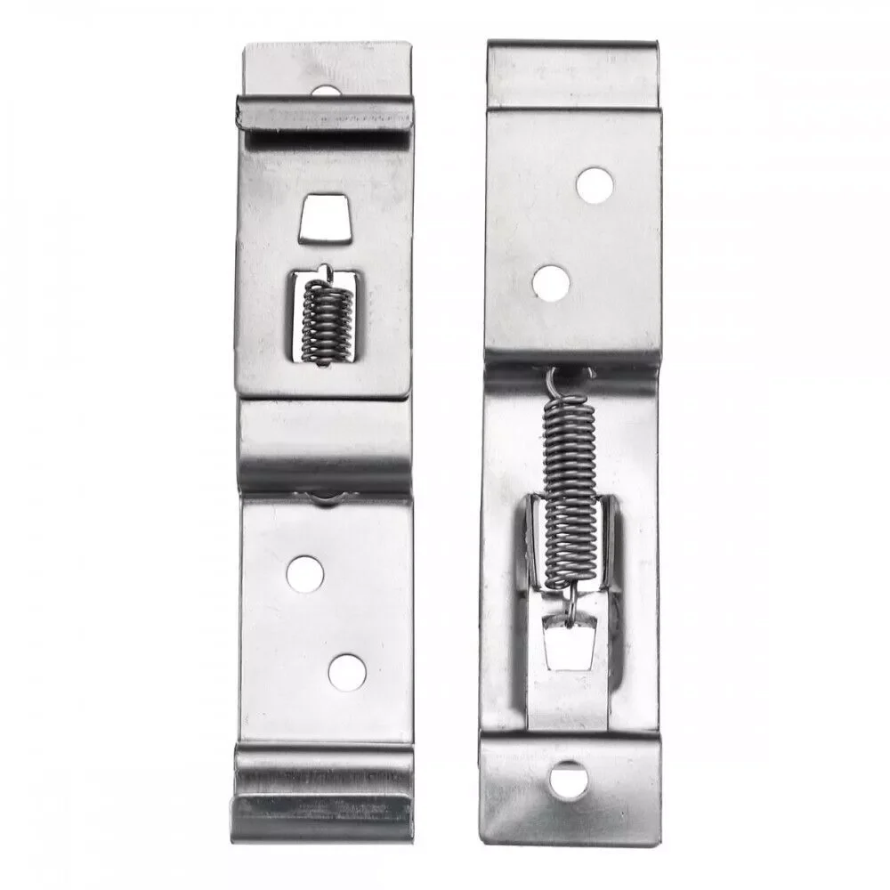1 Pairs Rectangular Car License Plate Spring Loaded Stainless Steel Bracket Cars Frame Holder Clamps Trailer Number Plate Clips
